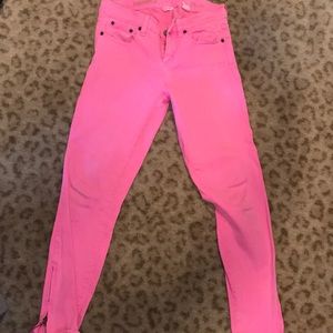 Hot pink jeans
